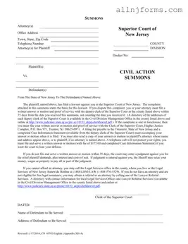 Fill in a Valid New Jersey Civil Template
